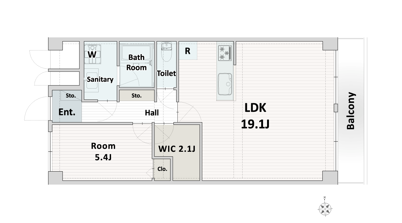 ④自由に暮らす。視線広がる１LDK＋WICプラン